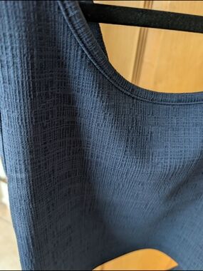 Roxy Navy Ribbed Scoop-Neck Crop Tank